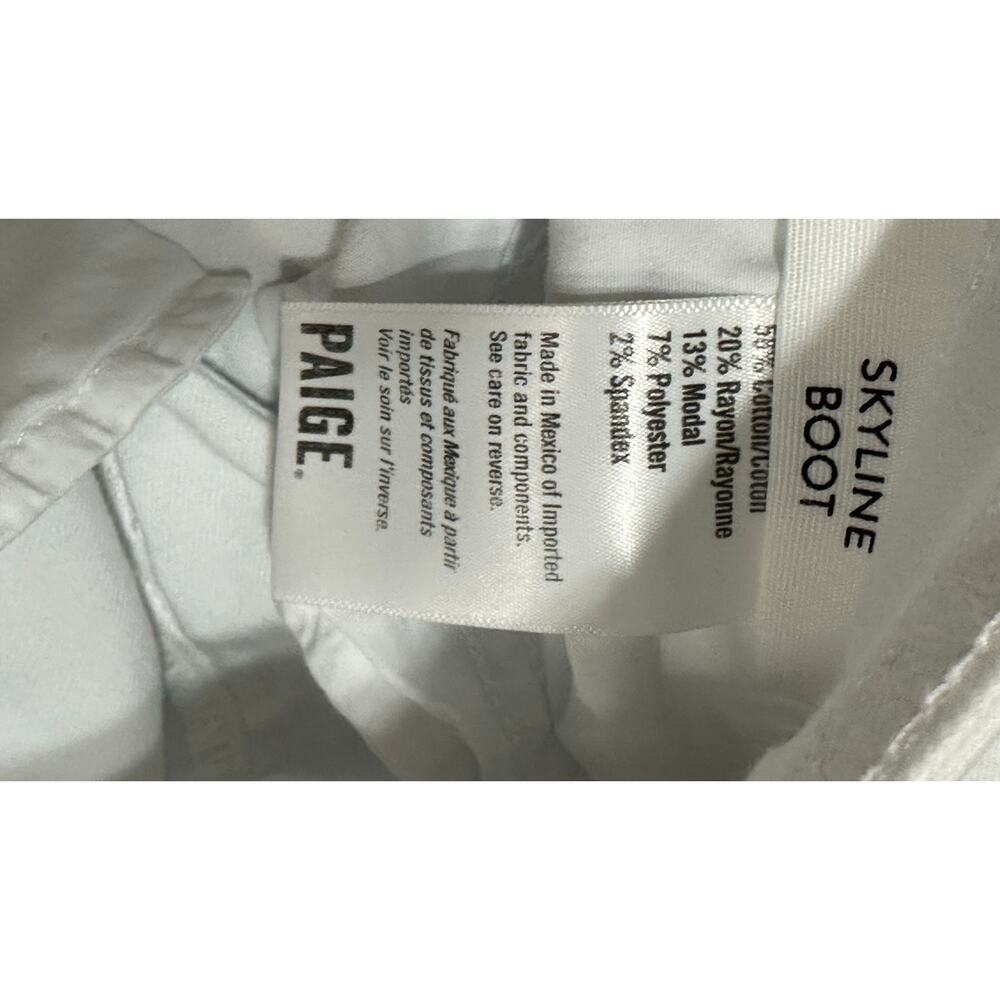 PAIGE Skyline Bootcut Jeans Women’s Size 27 Optic White Stretch Denim NWT - Picture 4 of 5